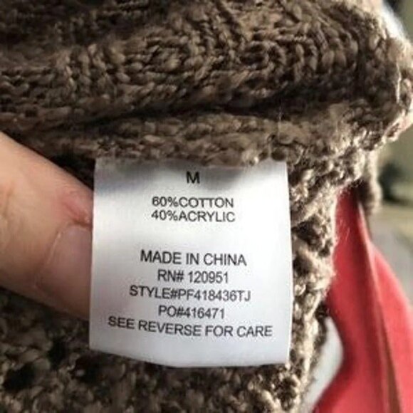 Pink Rose sz M Loose Knit Sweater Taupe Mauve - Picture 8 of 10